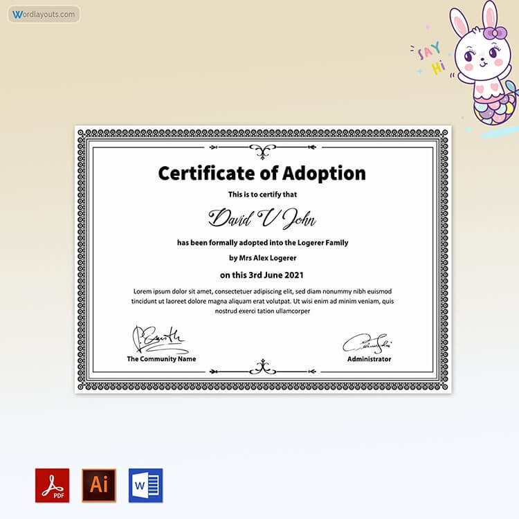 Free Adoption Certificate