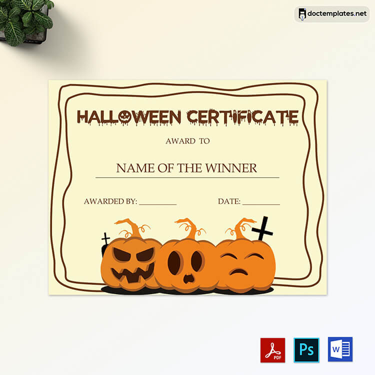 Award Certificate Halloween 