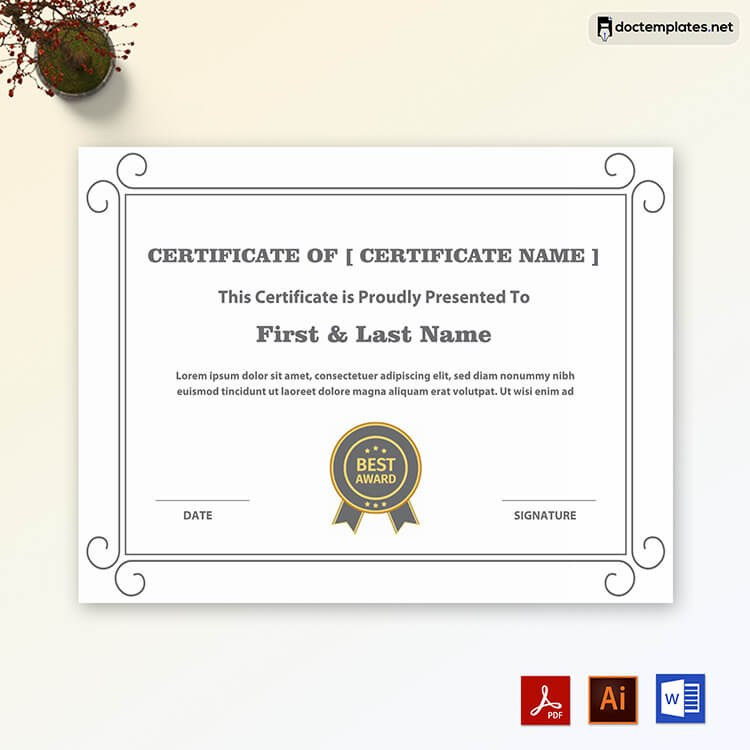 Free Editable Award Certificate