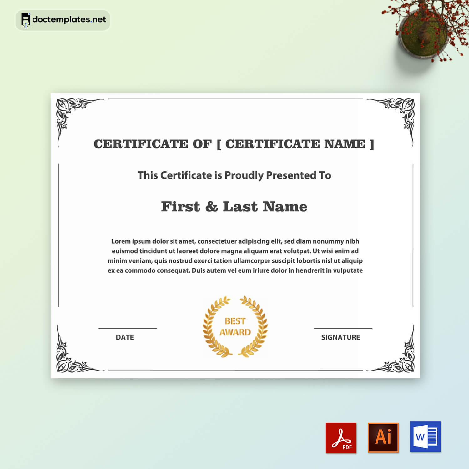 Free Award Certificate Template