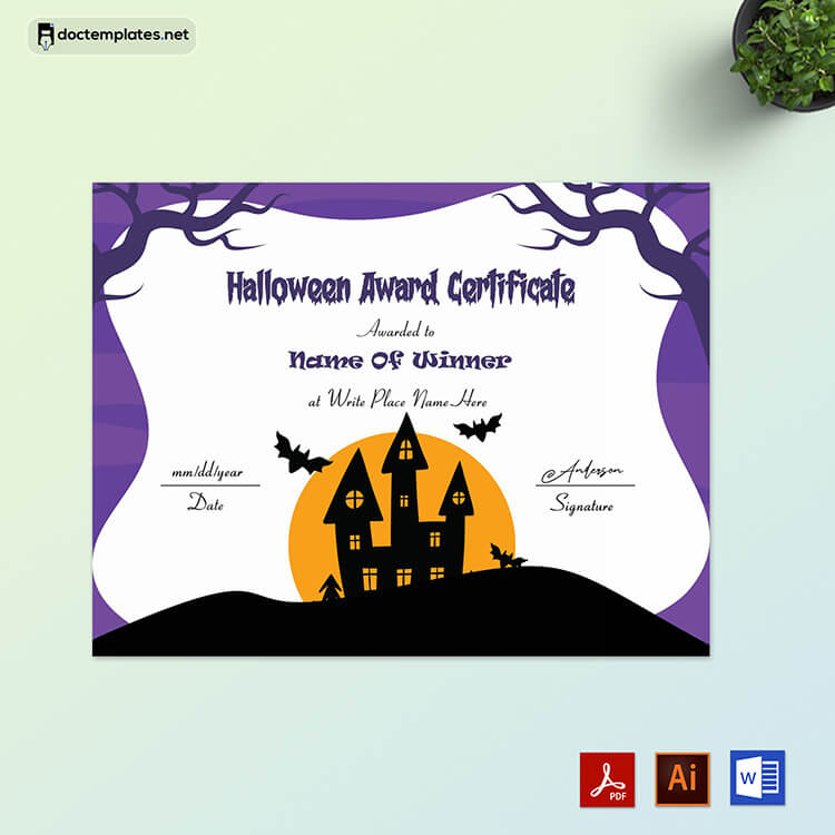 Free Halloween Award Certificate