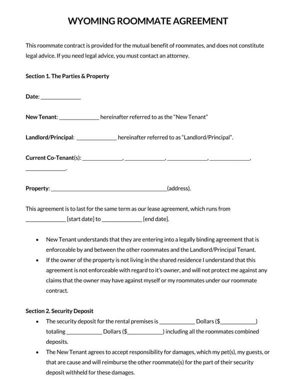 Wyoming-Roommate-Agreement-Form_