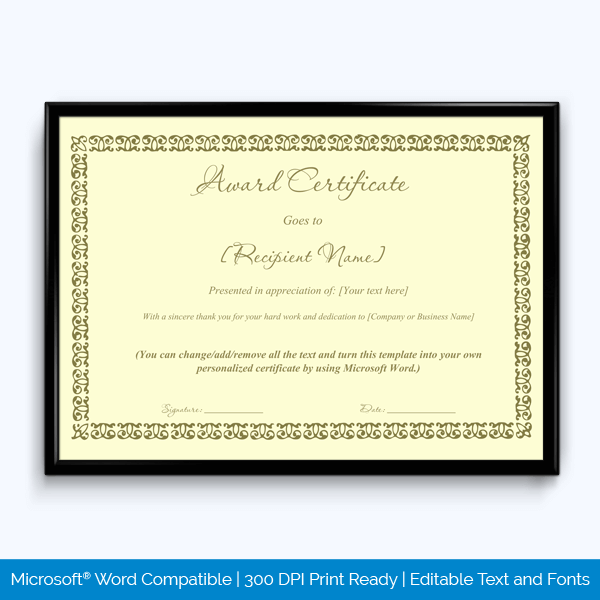 40+ Free Printable Award Certificate Templates (Word | PDF)