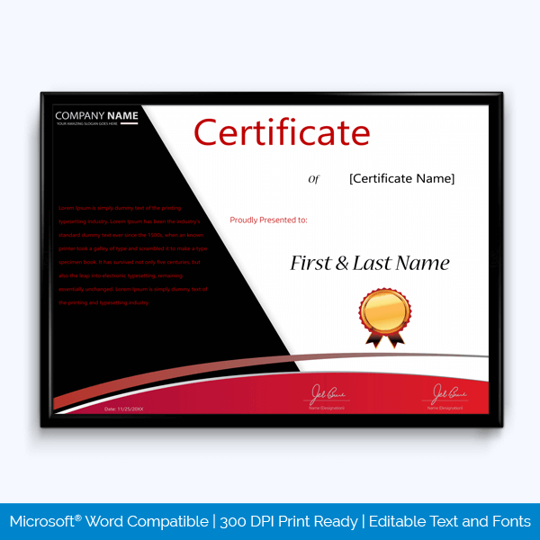 Service Award Certificate Template 