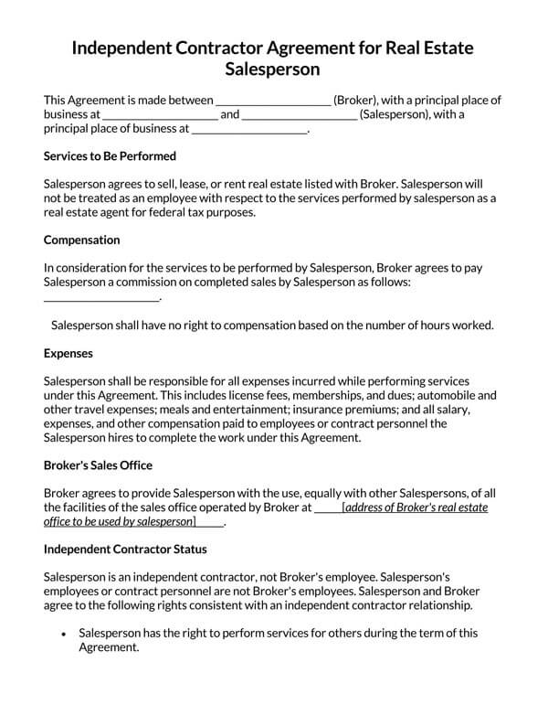 real estate agency agreement