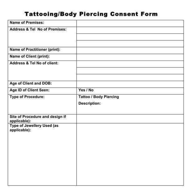 free tattoo consent form