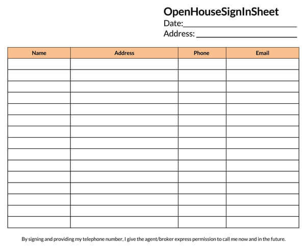 free sign in sheet template word
