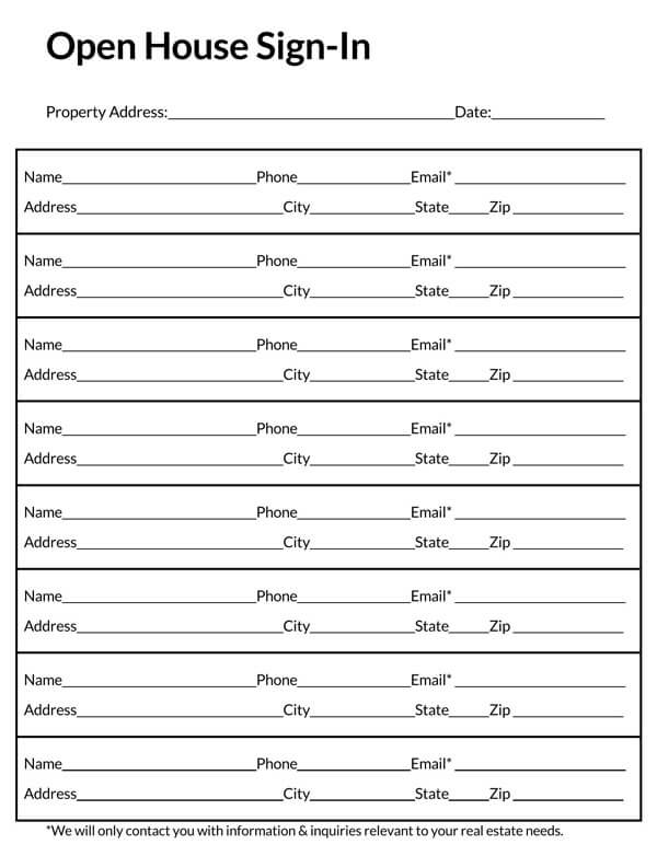 sign-in sheet template excel