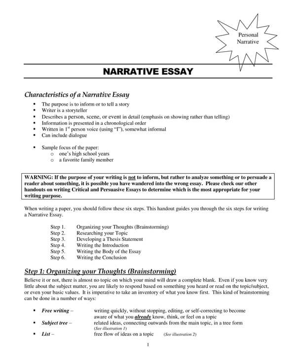 narrative essay example pdf