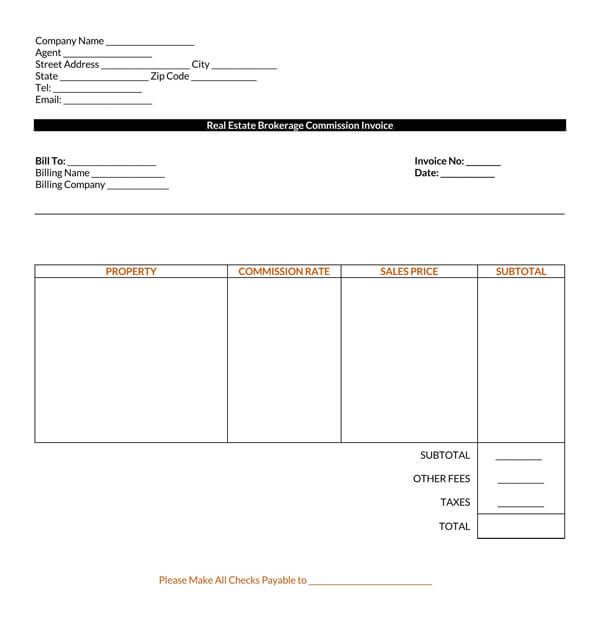 property invoice template