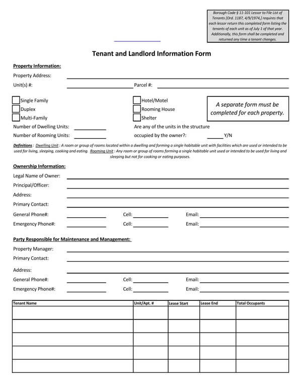 prospective tenant information form