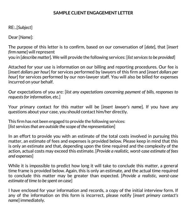 engagement letter template for consultants
