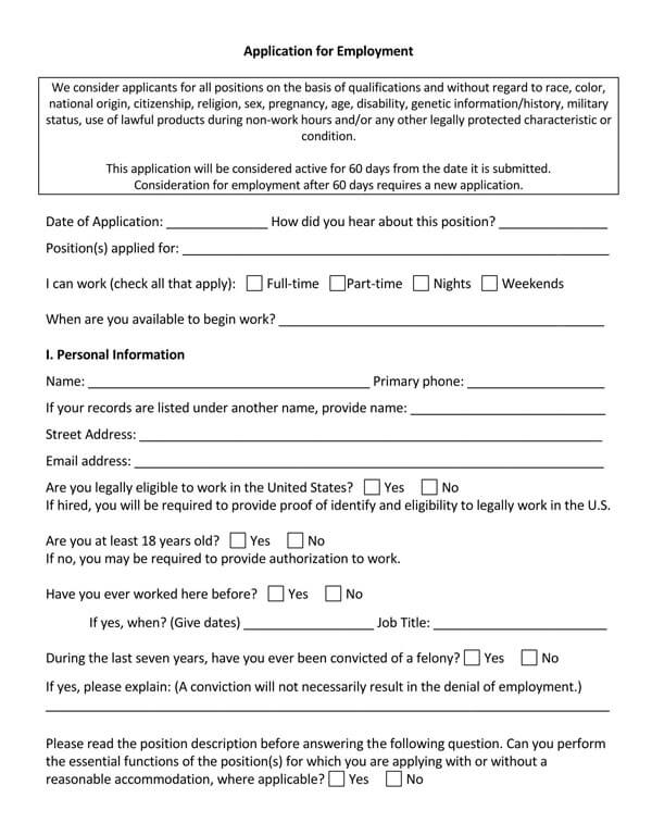 job application form download
