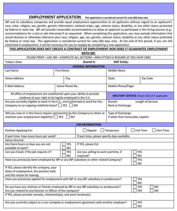 job application form - doc