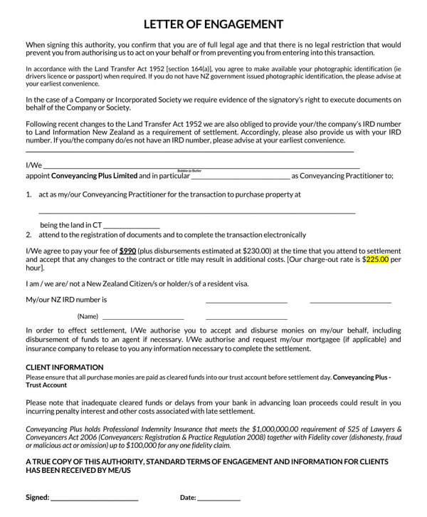 audit engagement letter sample