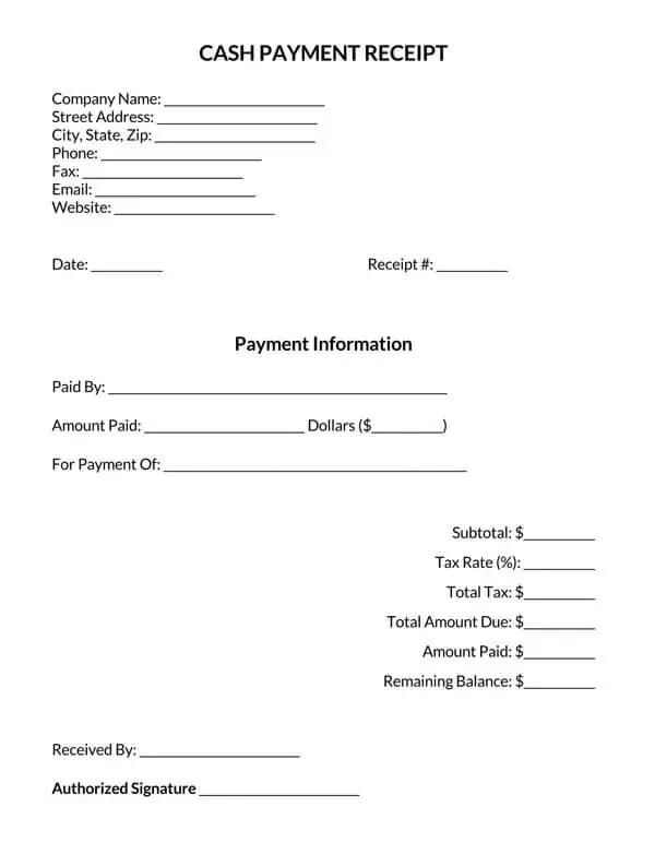 20 editable receipt templates word excel