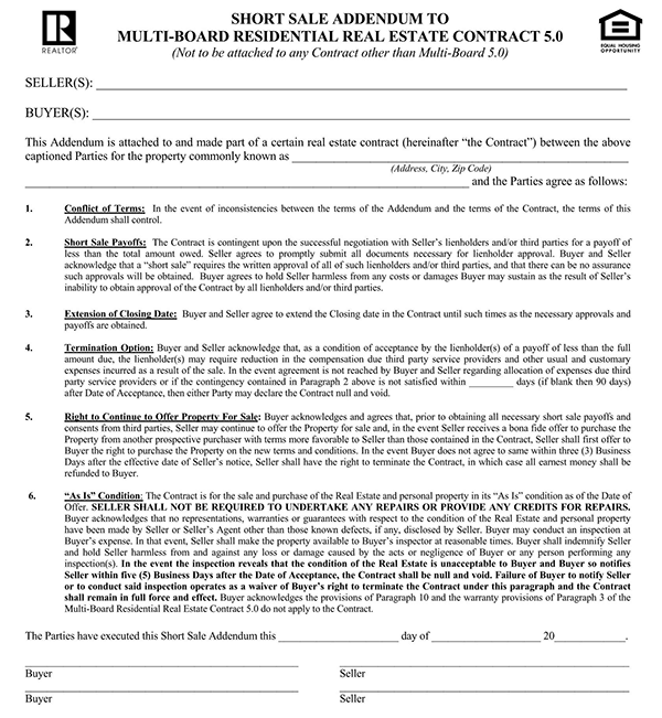  real estate contract amendment template1