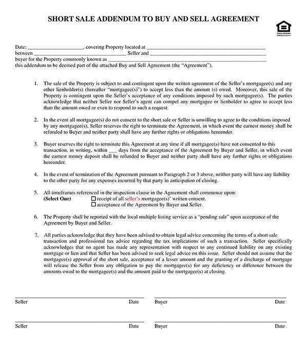  when is a short sale addendum used2