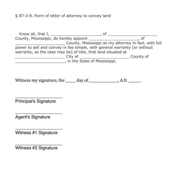 Mississippi-real-estate-power-of-attorney-form
