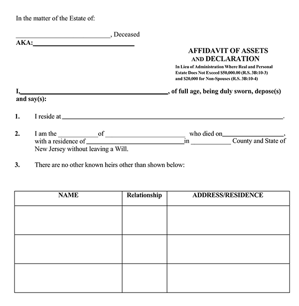  small estate affidavit form pdf 6
