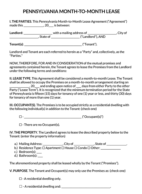  month-to-month lease addendum template 56