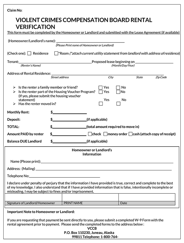  landlord monthly rent confirmation form ny