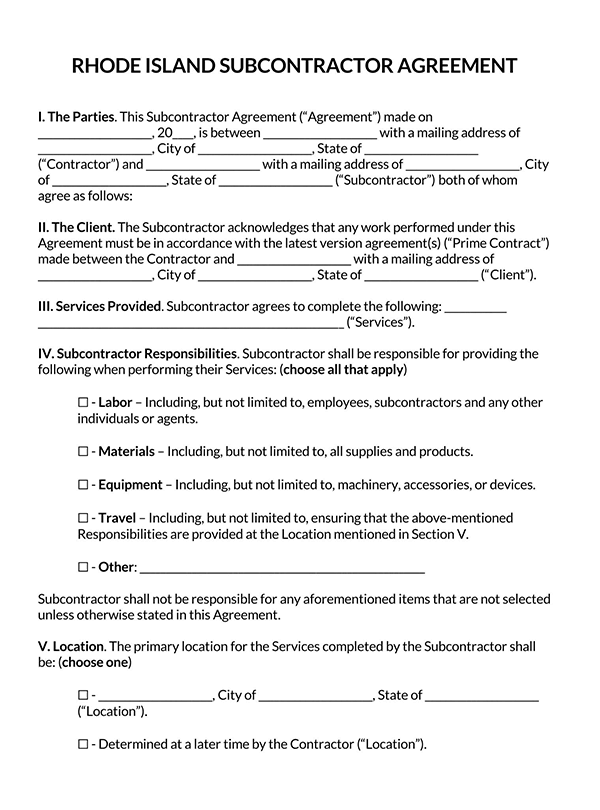 subcontractor agreement pdf 11