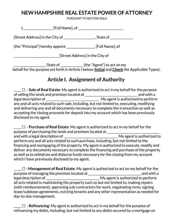 New-Hampshire-Real-Estate-Power-of-Attorney-Form