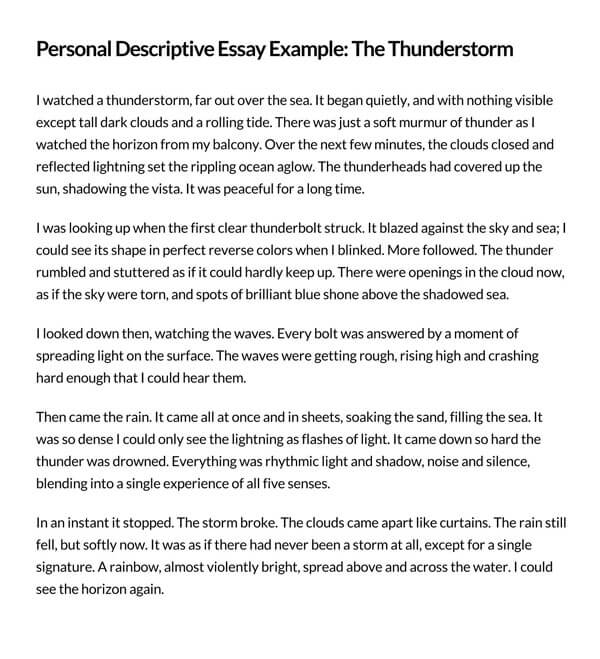 writing experience essay example