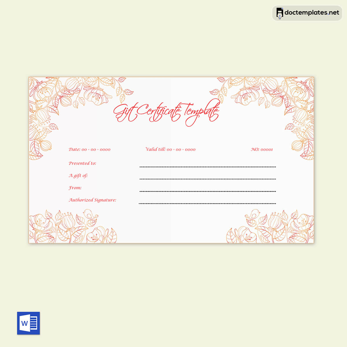 Gift Certificate Template Free Download