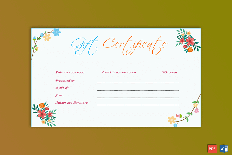 Free Gift Certificate Template Doc Format