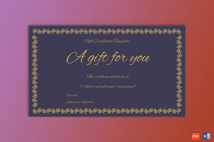 Gift Certificate Template Free Download
