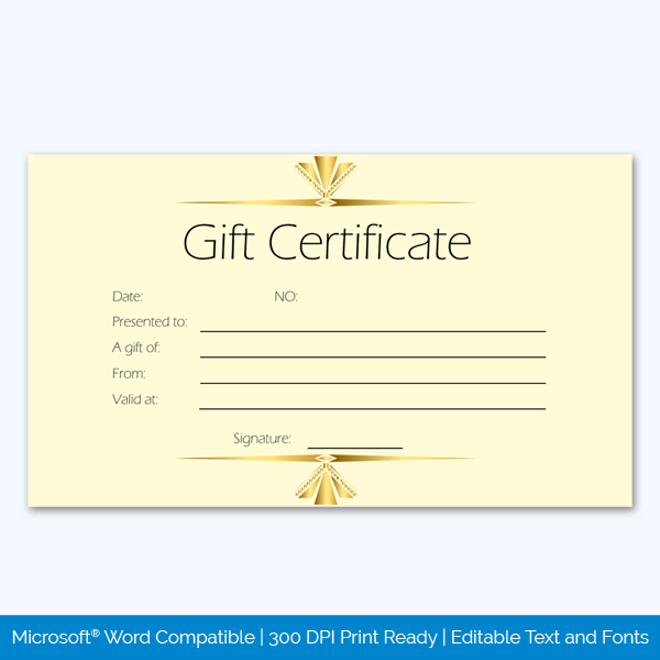 Gift Certificate Editable Free