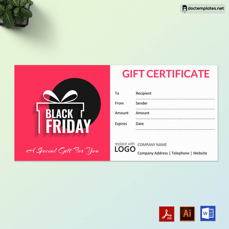 Black Friday Gift Certificate Template