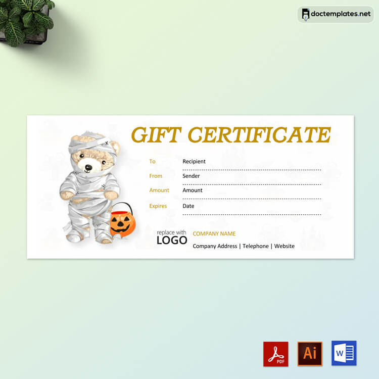 Kids Halloween Gift Certificate Free