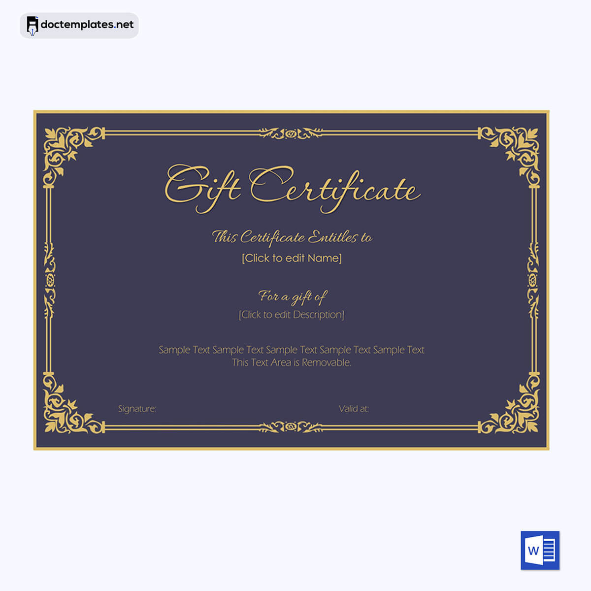 Blank Gift Certificate Free
