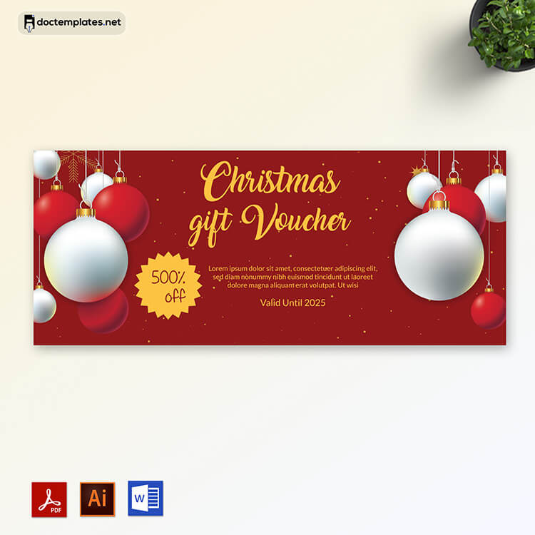 Christmas Gift Voucher Editable