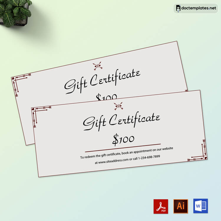 Doc Format Gift Certificate