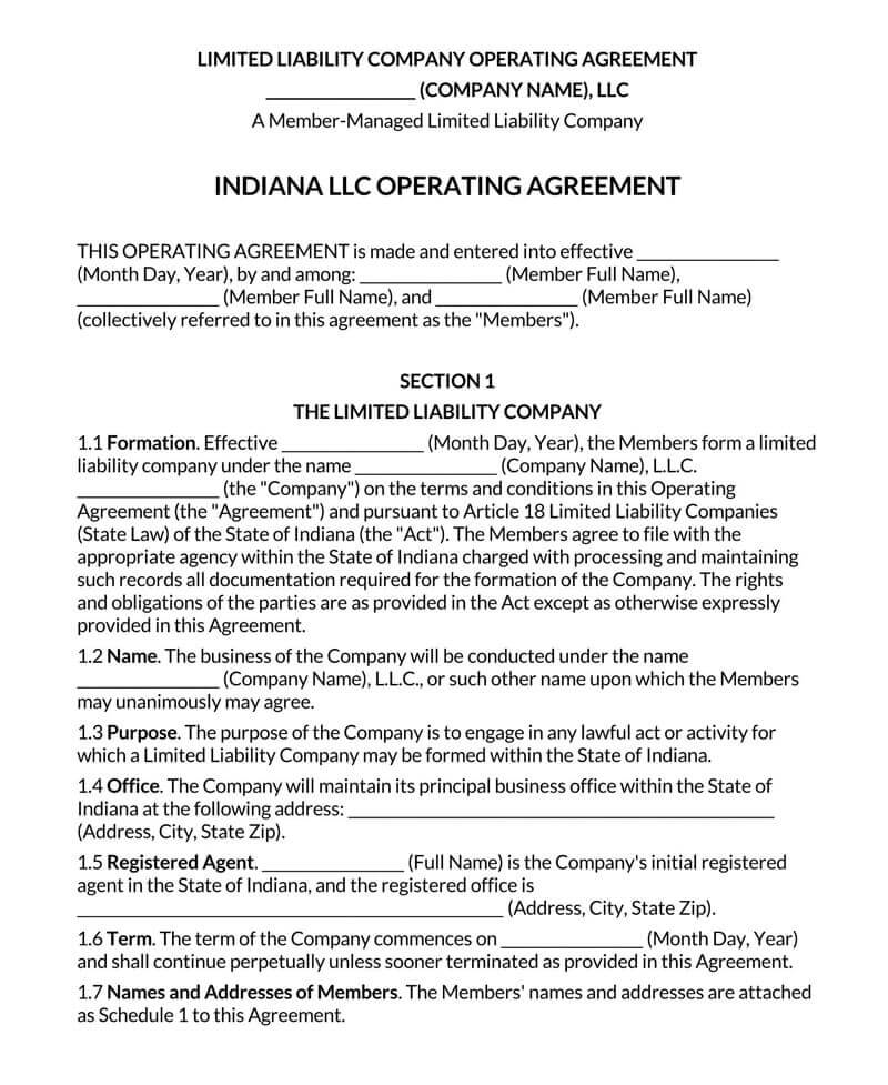 multi member operating agreement template