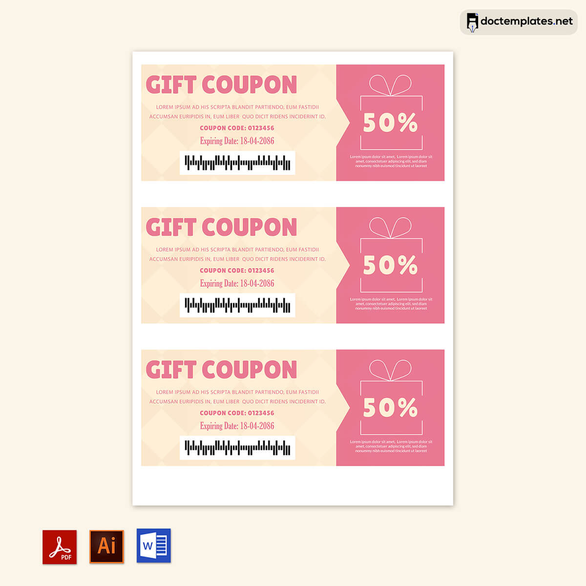 gift coupon template christmas 01