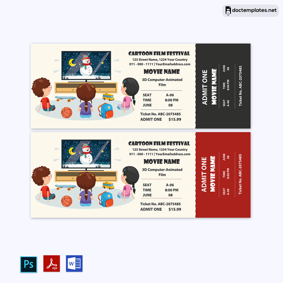  ticket template for gift 01