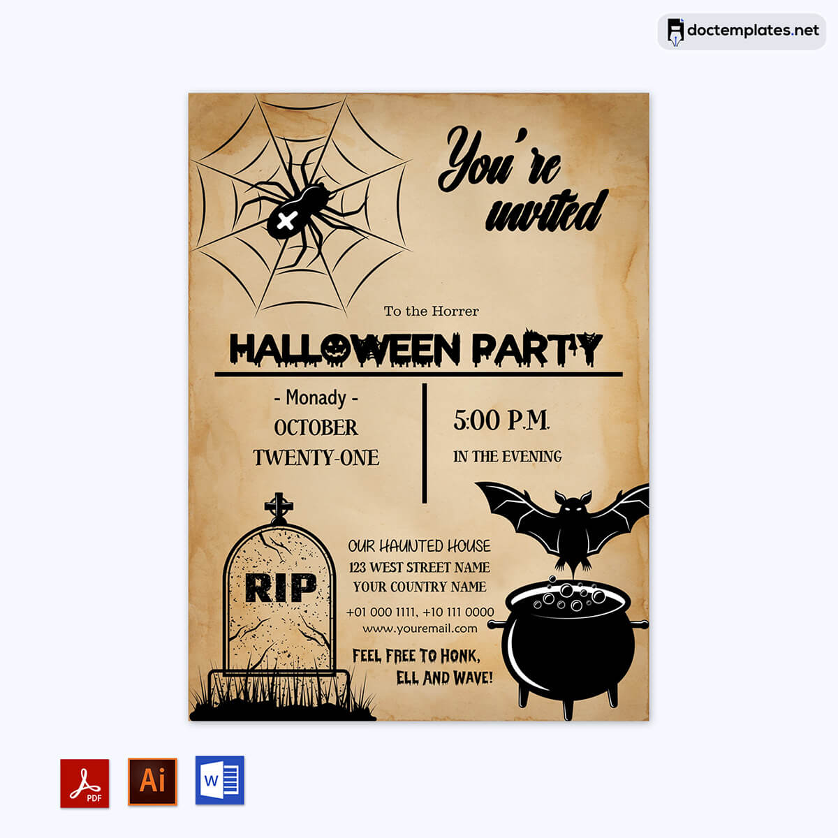  digital halloween party invitations