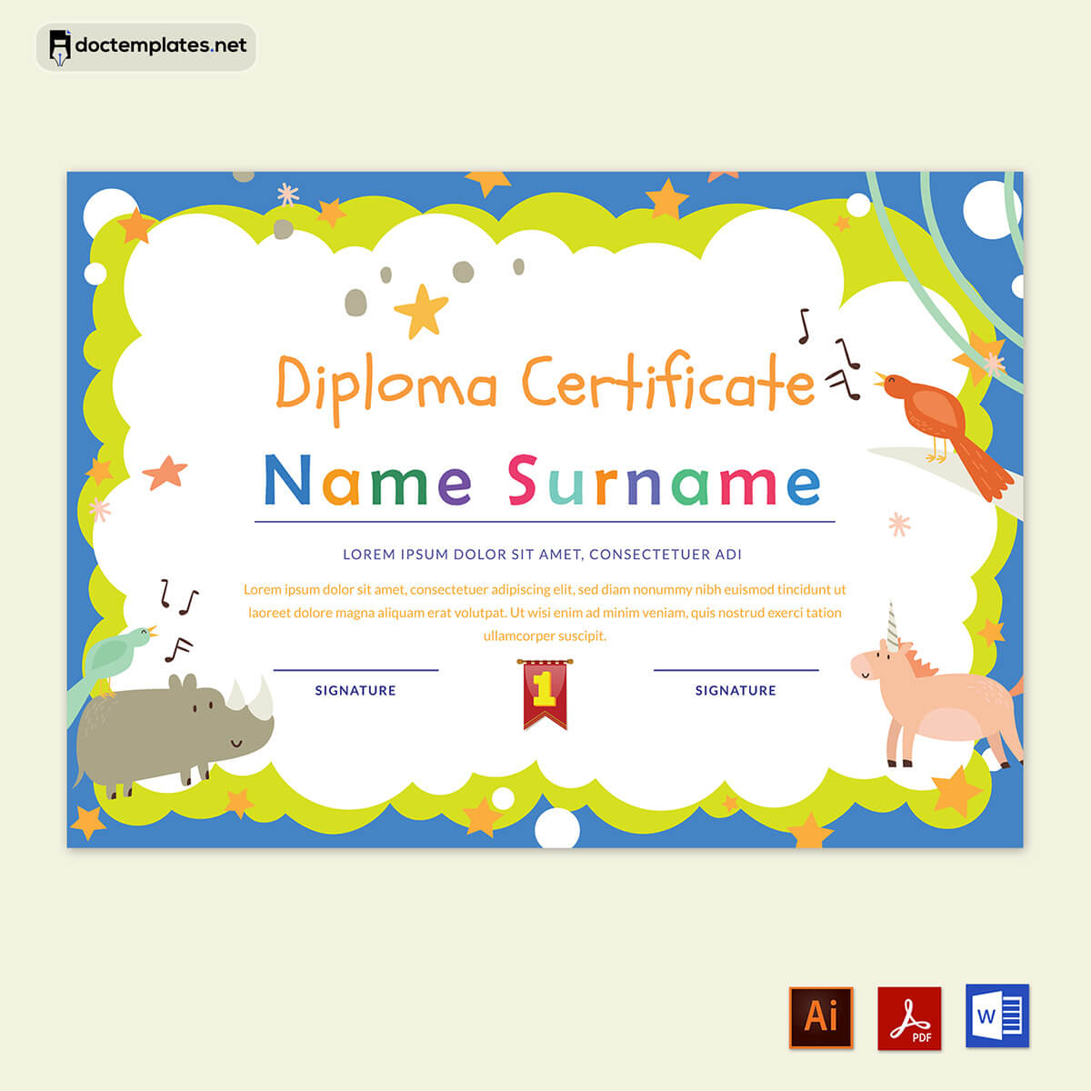  kindergarten graduation certificate template word 01