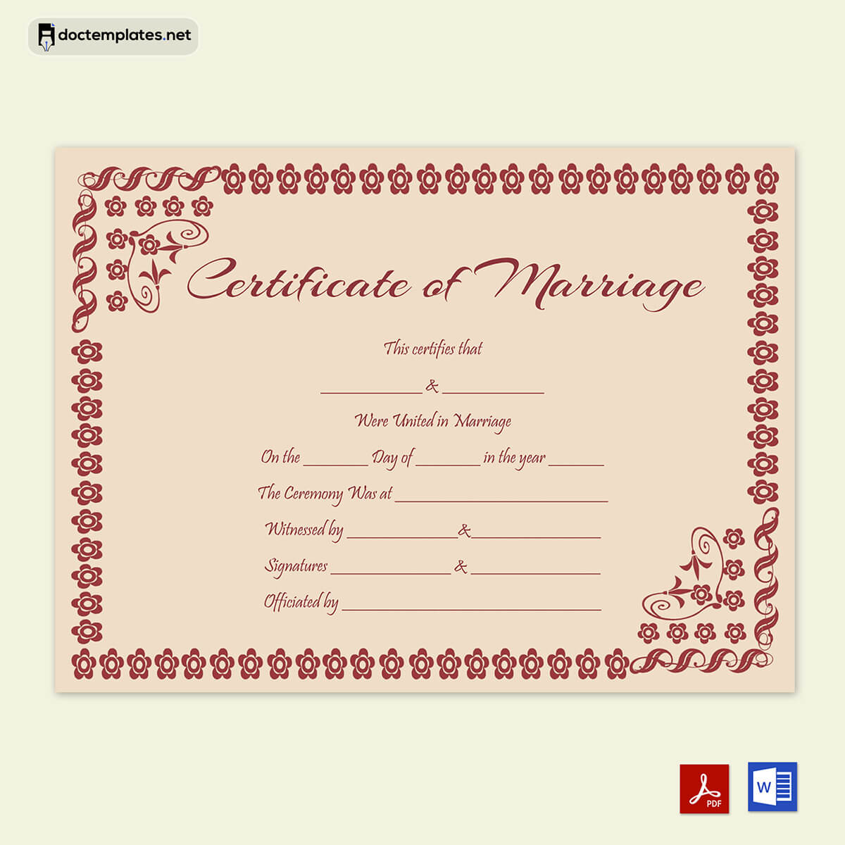  free printable marriage certificate download 01
