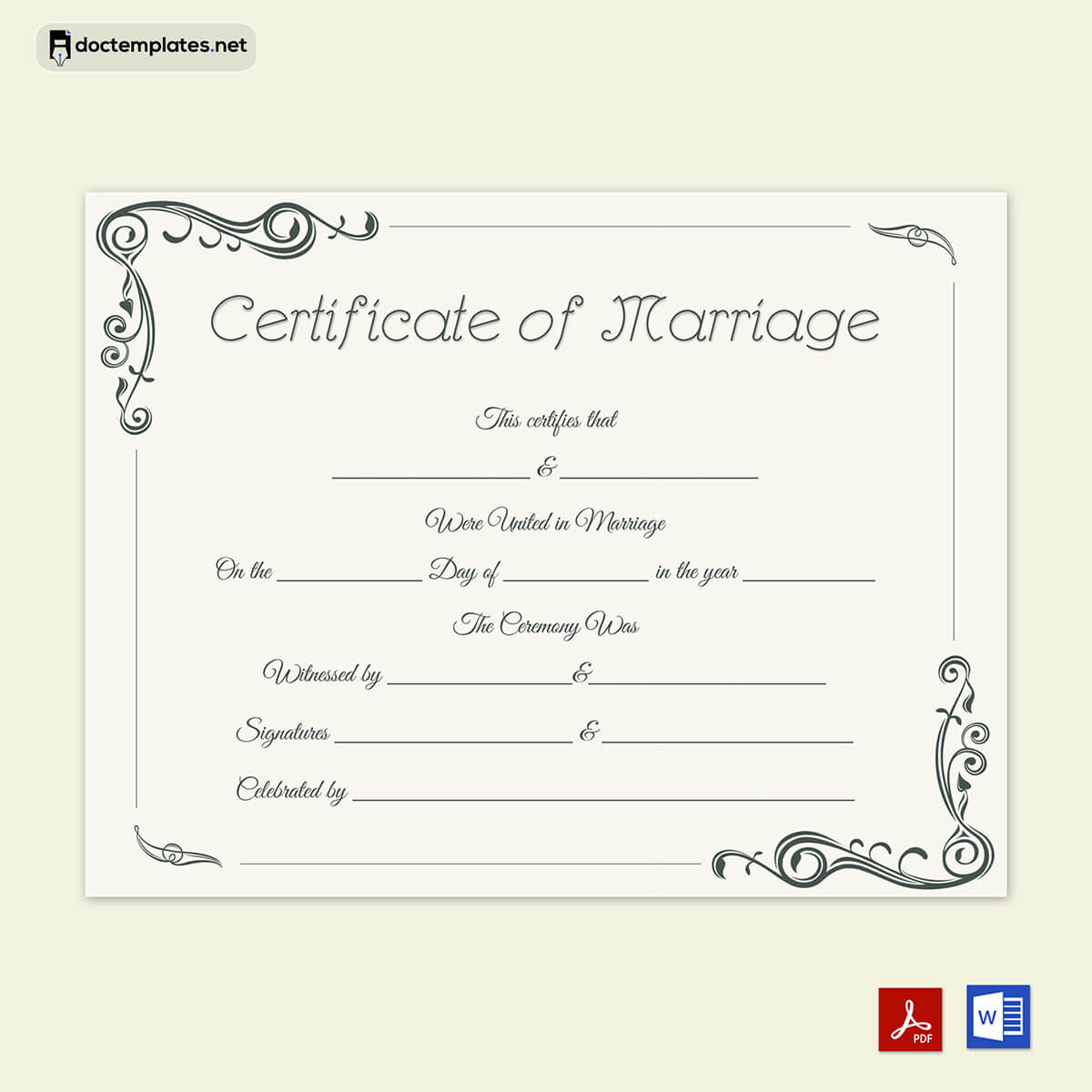  marriage certificate editable template 01