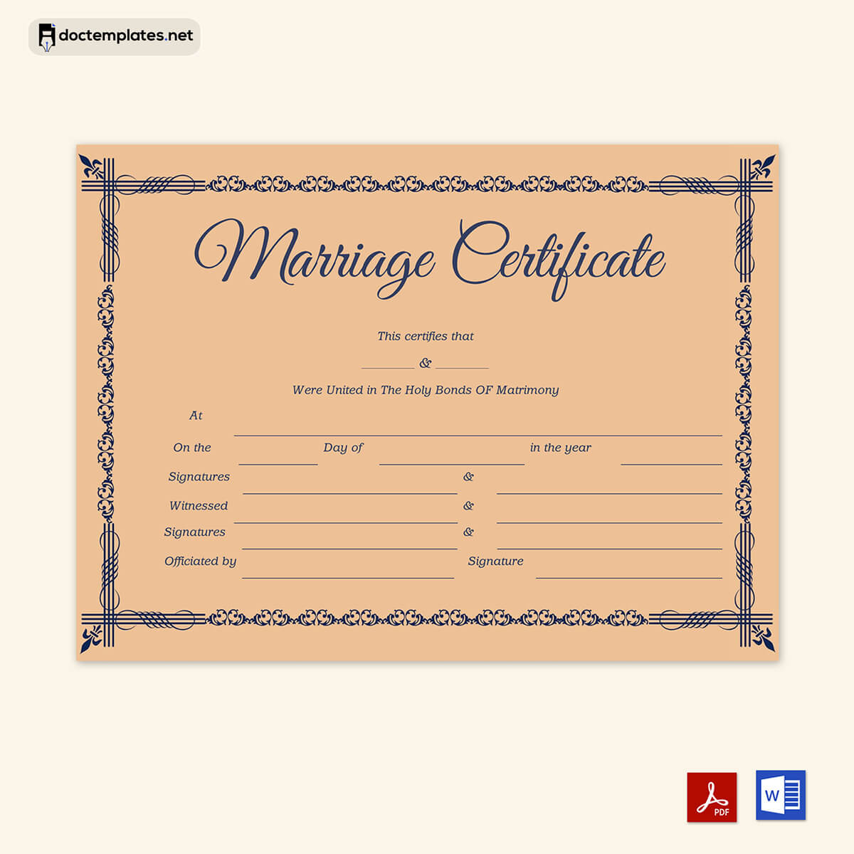  free marriage certificate template microsoft word