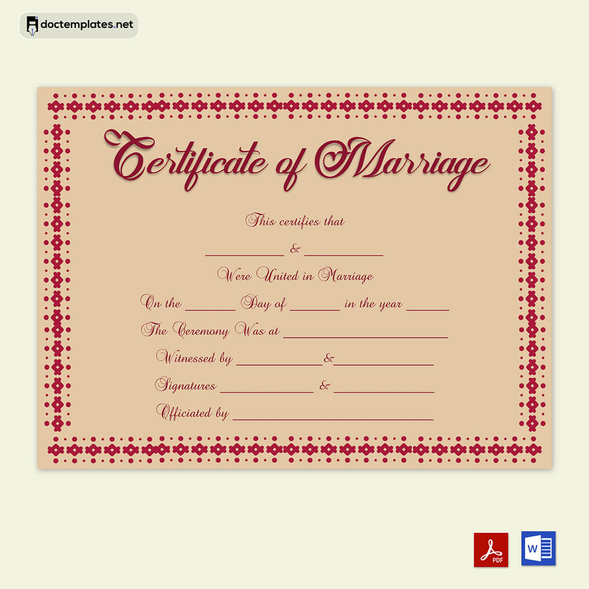 free marriage certificate template microsoft word 01
