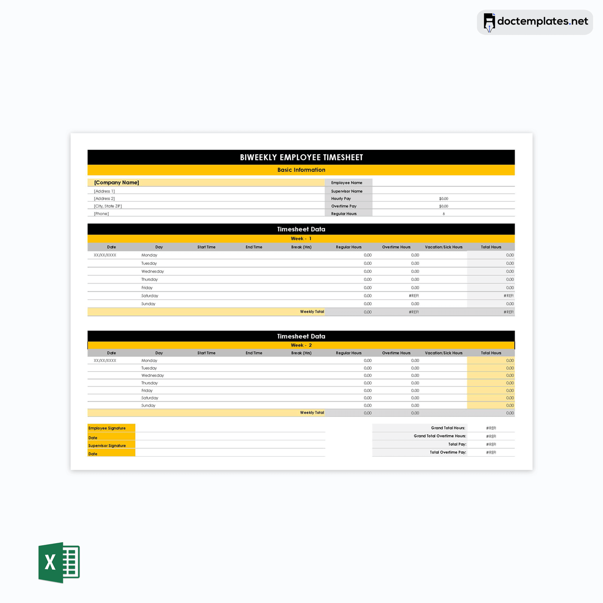 How To Create A Biweekly Timesheet In Excel