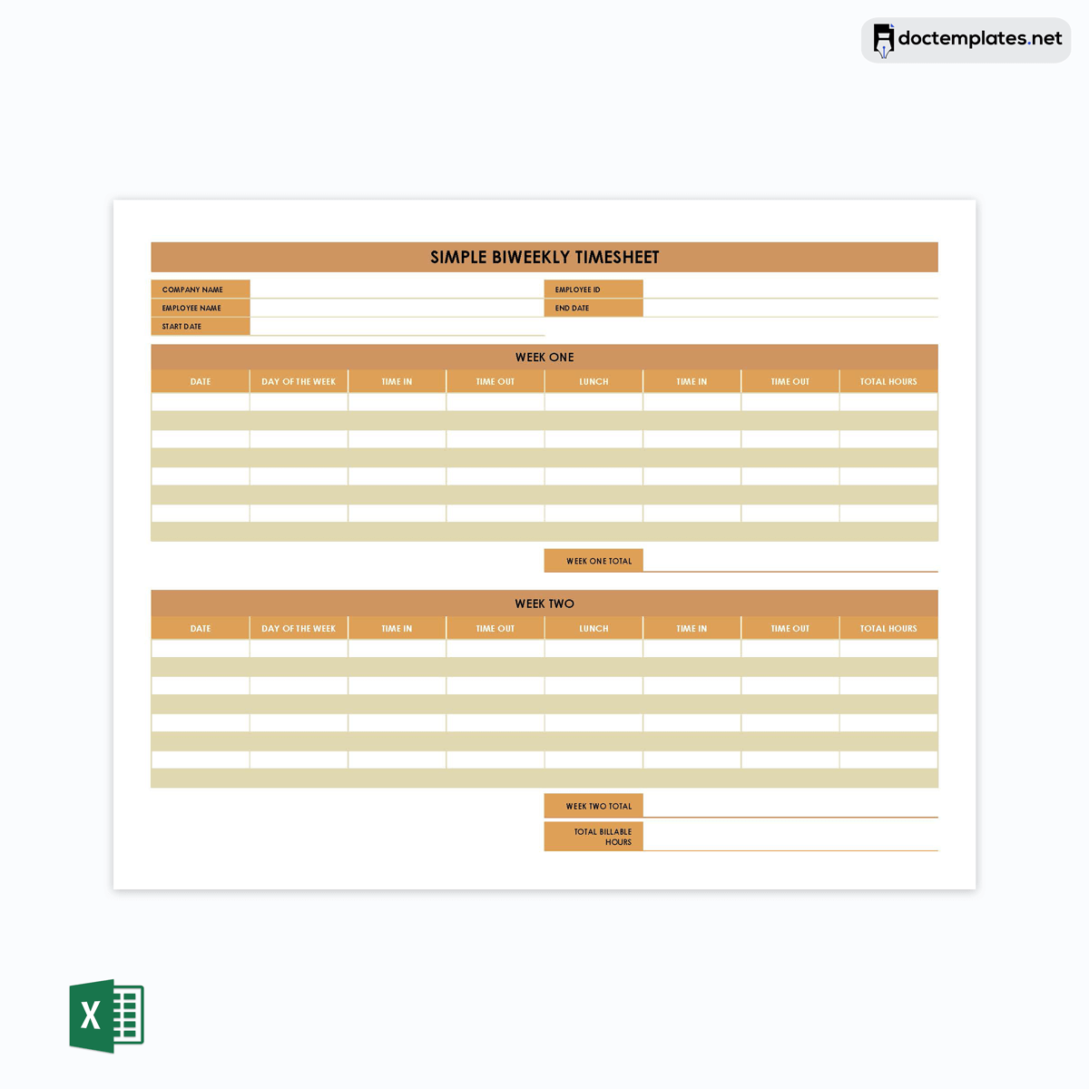excel bi monthly timesheet template with formulas