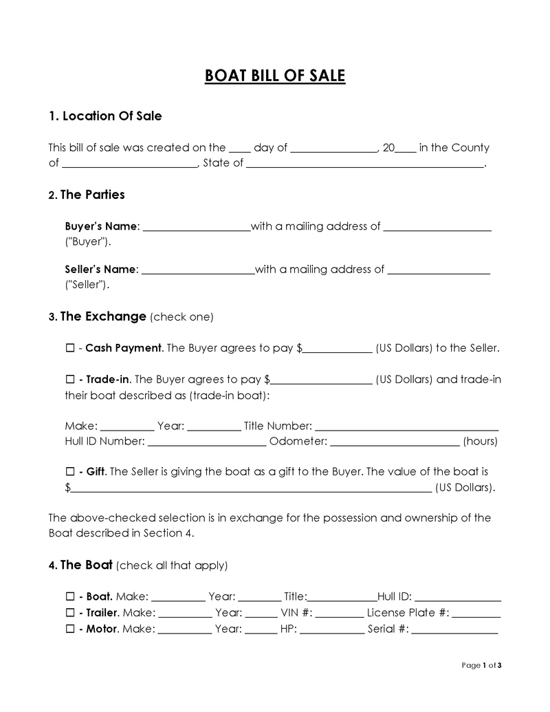 50 FREE Bill of Sale Form Templates [Editable]